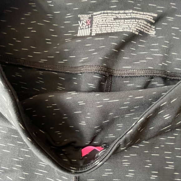 Victorias Secret VSX black white work out SET leggings top M - Picture 3 of 4